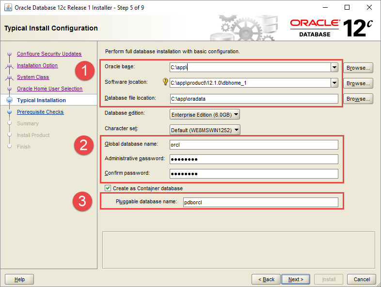 install oracle database