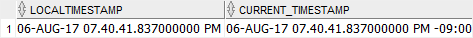 Oracle LOCALTIMESTAMP function