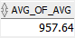 Oracle AVG - AVG of AVG