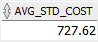 Oracle AVG - average standard cost