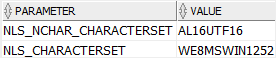 Oracle NCHAR - default character sets