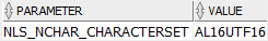Oracle NCHAR default national character set