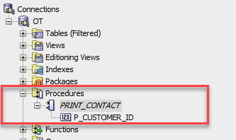 PL/SQL procedure example