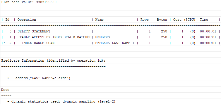 Oracle Create Index - Plan for execution