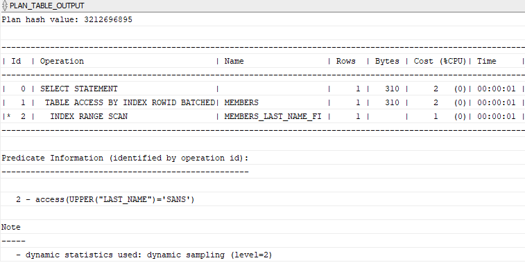 Oracle Function-based Index - Index Range Scan