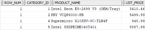 Oracle ROW_NUMBER for top-N query