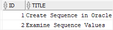 Oracle Create Sequence example