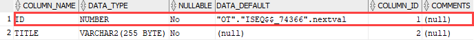 Oracle Create Sequence - identity column