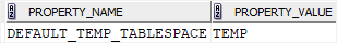Oracle default temporary tablespace