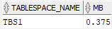 create tablespace - check free space