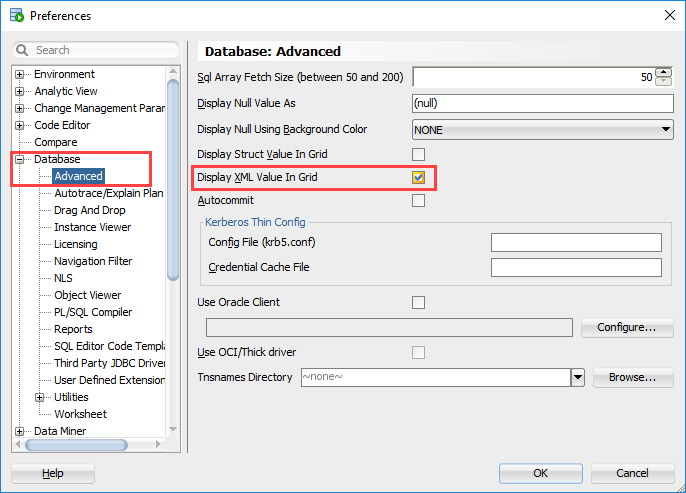 SQL Developer Display XML in Grid