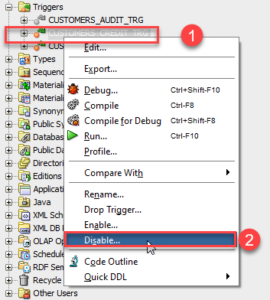 alter index disable in oracle