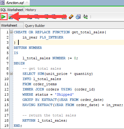 oracle function compile