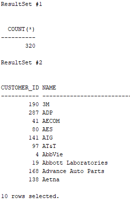 oracle implicit statement result - multiple result sets example