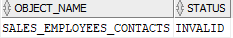 oracle drop view - view status