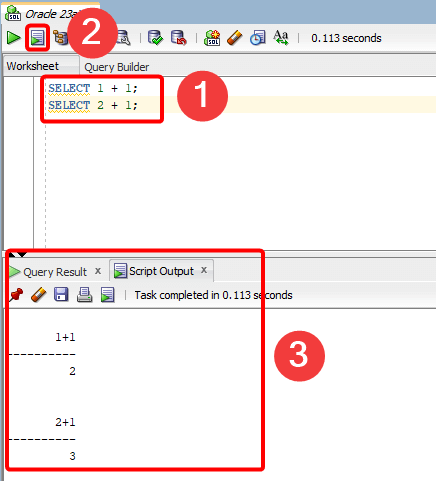sql developer execute a script